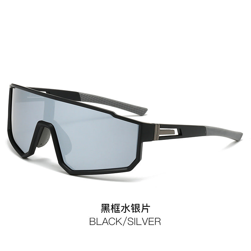 (12 PACK) Wholesale Sports Sunglasses New Arrival Fashion Sport Polarized Women Outdoor Cycling One Piece 2024 - BulkSunglassesWholesale.com - Black Frame Mirrored Lens