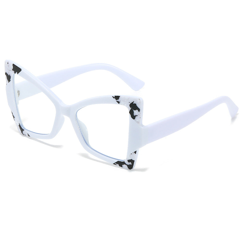 (6 PACK) Wholesale Sunglasses New Arrival Cat Eye Women Butterfly 2024 - BulkSunglassesWholesale.com - White Frame Clear Lens