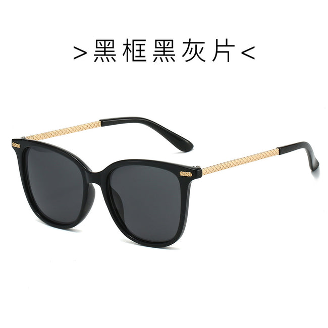 (6 PACK) Wholesale Sunglasses New Arrival Square Round Unisex 2025 - BulkSunglassesWholesale.com - Black Frame Black Black Lens Hover Image