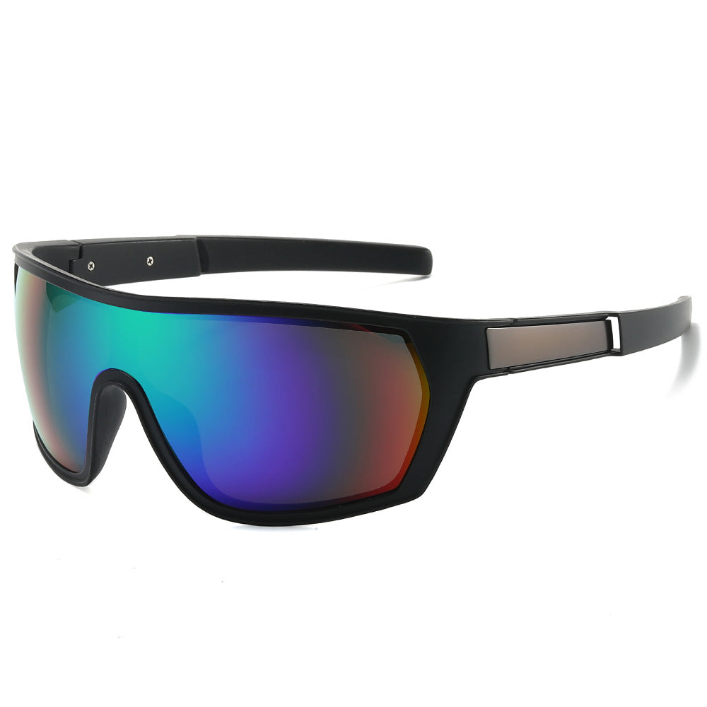 (6 PACK) Wholesale Sunglasses New Arrival Outdoor Windproof Unisex Cycling Sport 2024 - BulkSunglassesWholesale.com - Black Frame Green Mirrored
