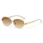 (6 PACK) Wholesale Sunglasses Fashion New Arrival Women Colorful Trendy 2025 - BulkSunglassesWholesale.com - Gold Frame Gradient Tea