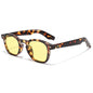 (6 PACK) Wholesale Sunglasses Rivet Trendy Fashion Women Street Vintage 2025 - BulkSunglassesWholesale.com - Leopard Print Frame Yellow Lens