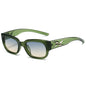 (6 PACK) Wholesale Sunglasses Korean Square Women Trendy Square Round 2024 - BulkSunglassesWholesale.com - Green Frame Green Tea Lens