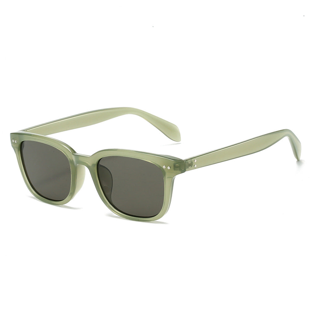 (6 PACK) Wholesale Sunglasses New Arrival Unisex 2025 - BulkSunglassesWholesale.com - Clear Green Frame Black Lens