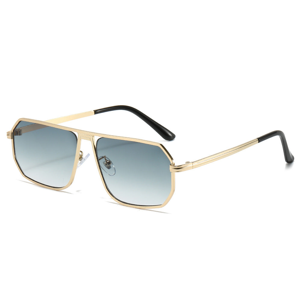 (6 PACK) Wholesale Sunglasses New Arrival Fashion Unique Women Fashion 2024 - BulkSunglassesWholesale.com - Gold Frame Gradient Green Lens