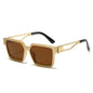 (6 PACK) Wholesale Sunglasses New Arrival Square Men Unique 2024 - BulkSunglassesWholesale.com - Gold Frame Tea Lens
