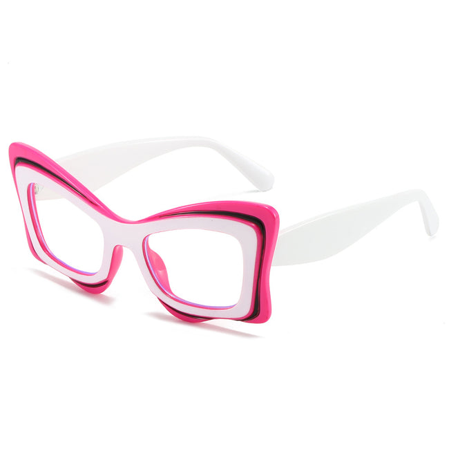 (6 PACK) Wholesale Sunglasses Antiblue Light Oversized Cat Eye New Arrival Unique Butterfly Trendy Street 2024 - BulkSunglassesWholesale.com - Pink Purple Frame Hover Image