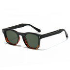 (6 PACK) Wholesale Sunglasses New Arrival Square Unique Fashion Unisex 2025 - BulkSunglassesWholesale.com - Black Leopard Print Frame Green Lens
