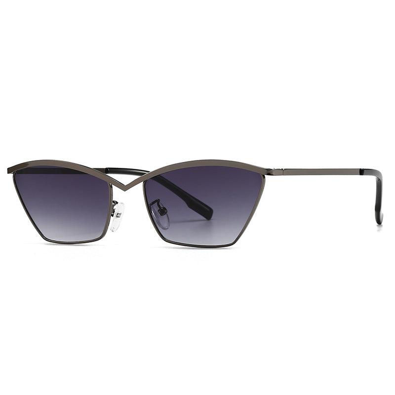 (6 PACK) Wholesale Sunglasses Metal Vintage Trendy Street 2024 - BulkSunglassesWholesale.com - Gunmetal Gradient Black