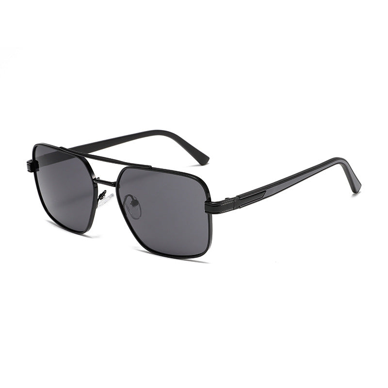 (6 PACK) Wholesale Sunglasses Metal Vintage Trendy Street 2024 - BulkSunglassesWholesale.com - Black Frame Black Grey