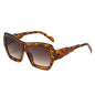 (6 PACK) Wholesale Sunglasses New Arrival One Piece Square One Piece Oversized Fashion 2025 - BulkSunglassesWholesale.com - Leopard Print Frame Gradient Tea Lens