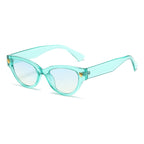 (6 PACK) Wholesale Sunglasses Fashion Cat Eye Unique Women New Arrival Leopard Head Street 2024 - BulkSunglassesWholesale.com - Clear Green Frame Blue Yellow