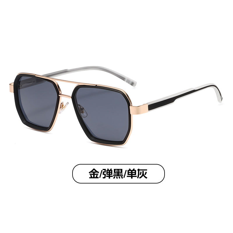 (6 PACK) Wholesale Sunglasses Small Trendy Street Vintage 2024 - BulkSunglassesWholesale.com - Gold Frame Black Black Lens