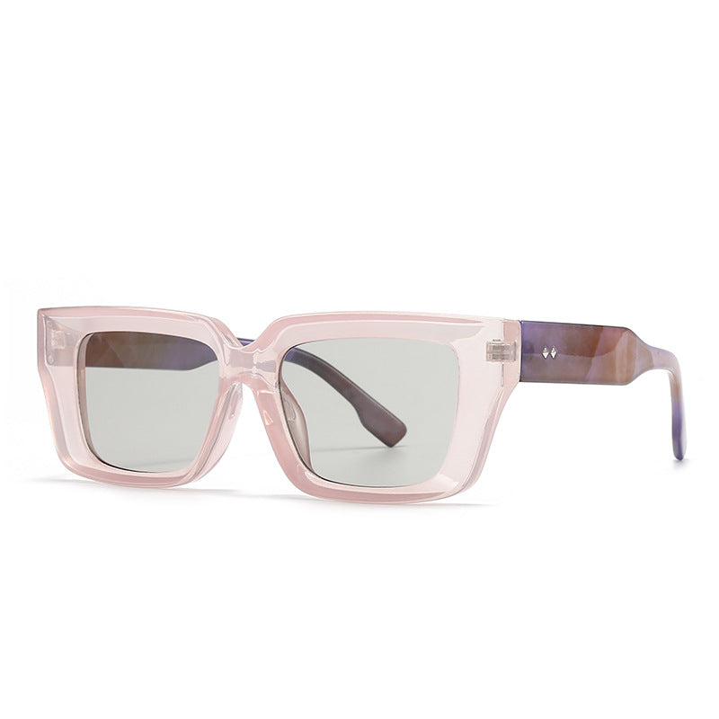 (6 PACK) Wholesale Sunglasses Trendy Street Antiblue Light Women 2024 - BulkSunglassesWholesale.com - Purple Frame Black Lens