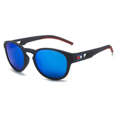 (12 PACK) Wholesale Sports Sunglasses New Arrival Unisex Polarized Fashion Cycling Outdoor Sport 2024 - BulkSunglassesWholesale.com - Dark Blue Frame Blue Mirrored