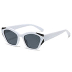 (6 PACK) Wholesale Sunglasses New Arrival Fashion Unique Small Women 2024 - BulkSunglassesWholesale.com - White Frame Black Lens