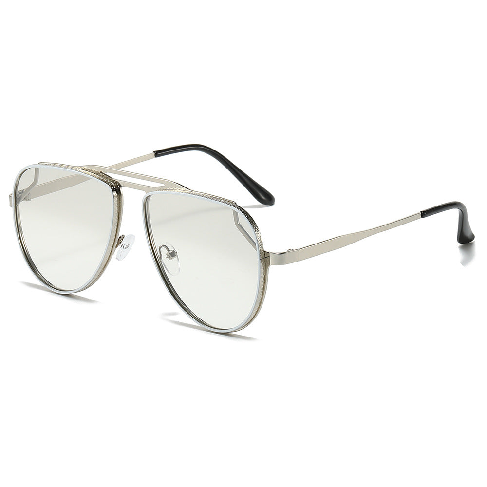 (6 PACK) Wholesale Sunglasses New Arrival Aviator Vintage Classic Fashion Aviator Double Bridge Unisex 2024 - BulkSunglassesWholesale.com - Silver Frame Mirrored Lens