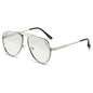 (6 PACK) Wholesale Sunglasses New Arrival Aviator Vintage Classic Fashion Aviator Double Bridge Unisex 2024 - BulkSunglassesWholesale.com - Silver Frame Mirrored Lens