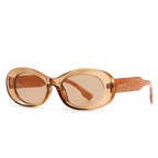 (6 PACK) Wholesale Sunglasses Vintage Trendy Women Antiblue Light 2024 - BulkSunglassesWholesale.com - Champagne Frame Tea