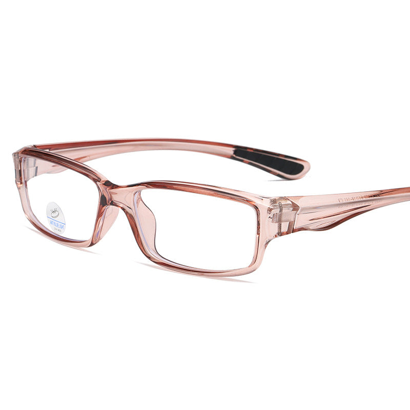 (12 PACK) Wholesale Sports Glasses New Arrival TR Square Sport Cycling Antiblue Light Unisex 2025 - BulkSunglassesWholesale.com - Clear Tea Frame