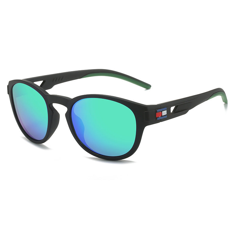 (12 PACK) Wholesale Sports Sunglasses New Arrival Unisex Polarized Fashion Cycling Outdoor Sport 2024 - BulkSunglassesWholesale.com - Black Frame Green Mirrored