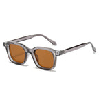 (6 PACK) Wholesale Sunglasses Small Square Women Trendy Vintage 2025 - BulkSunglassesWholesale.com - Grey Frame Tea Lens