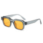 (6 PACK) Wholesale Sunglasses New Arrival Square Unisex Small 2024 - BulkSunglassesWholesale.com - Clear Grey Frame Yellow Lens