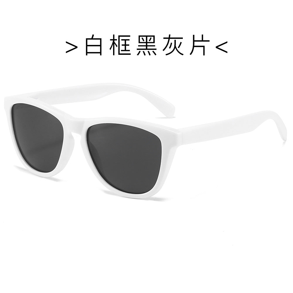 (6 PACK) Wholesale Sunglasses New Arrival Cat Eye Polarized Fashion Trendy Street Women Men 2024 - BulkSunglassesWholesale.com - White Frame Black Black Lens