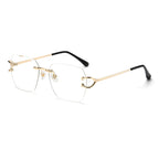 (6 PACK) Wholesale Sunglasses Fashion Metal Oversized Square Cut Edge Street Trendy 2024 - BulkSunglassesWholesale.com - Gold Frame White