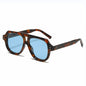 (6 PACK) Wholesale Sunglasses Fashion New Arrival Trendy Fashion Polarized 2025 - BulkSunglassesWholesale.com - Leopard Print Frame Blue Lens