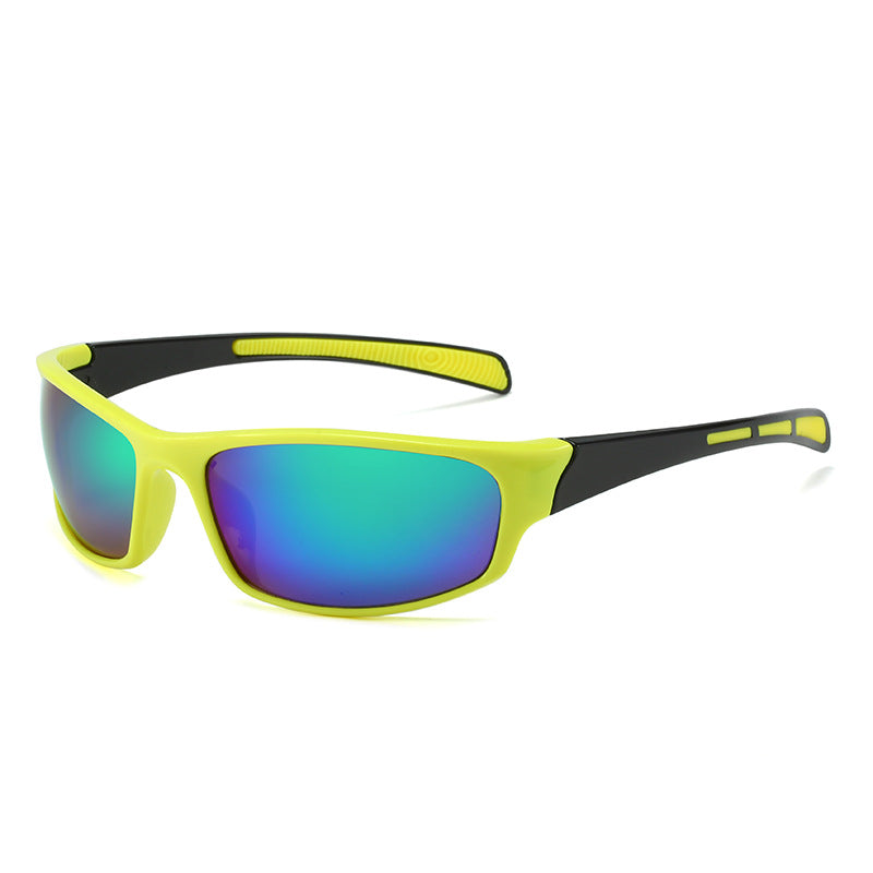 (12 PACK) Wholesale Sports Sunglasses New Arrival Unisex Outdoor Sport Cycling 2024 - BulkSunglassesWholesale.com - Green Frame Green Mirrored