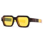 (6 PACK) Wholesale Sunglasses Small Trendy Street Vintage 2024 - BulkSunglassesWholesale.com - Black Yellow Lens