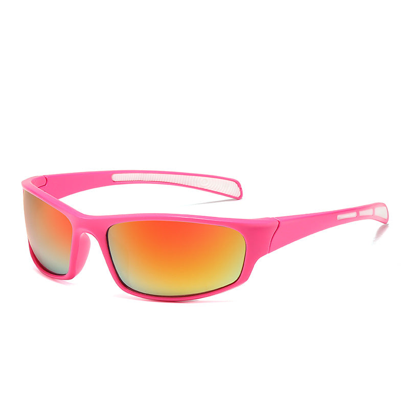 (12 PACK) Wholesale Sports Sunglasses New Arrival Unisex Outdoor Sport Cycling 2024 - BulkSunglassesWholesale.com - Pink Frame Red Mirrored