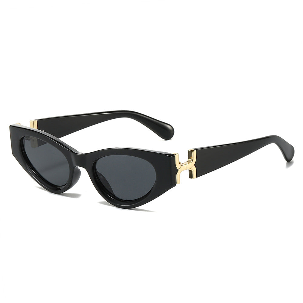 (6 PACK) Wholesale Sunglasses Cat Eye Fashion Trendy Unique Women 2025 - BulkSunglassesWholesale.com - Shiny Black Black Lens