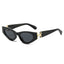 (6 PACK) Wholesale Sunglasses Cat Eye Fashion Trendy Unique Women 2025 - BulkSunglassesWholesale.com - Shiny Black Black Lens