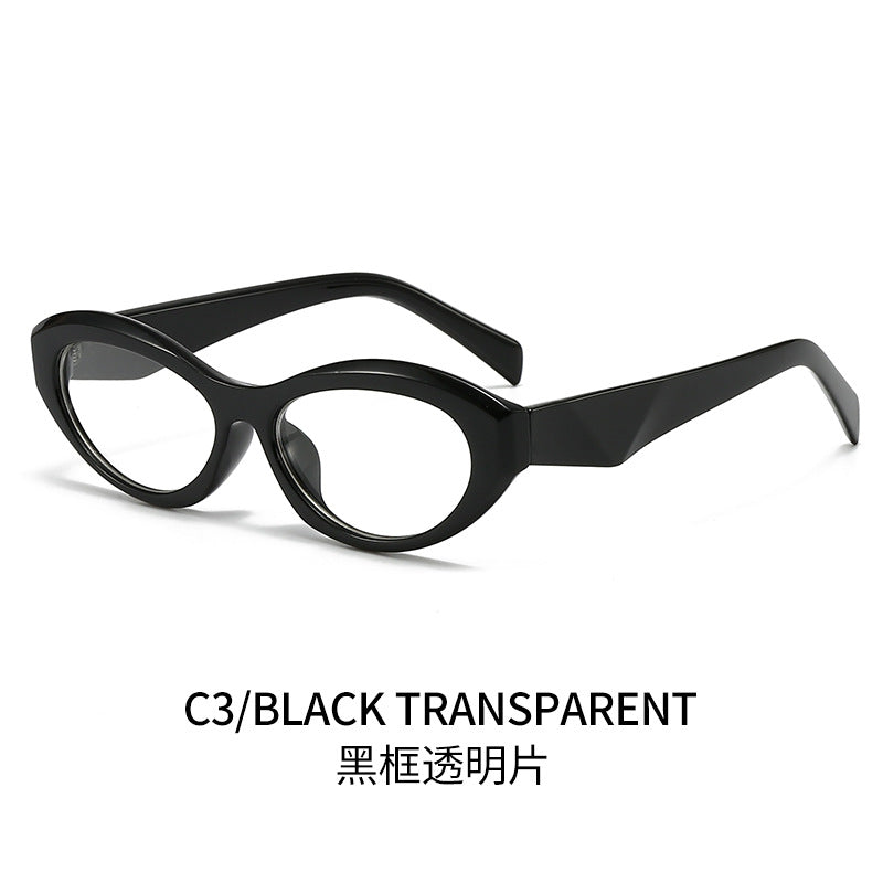 (6 PACK) Wholesale Sunglasses Fashion New Arrival Oval Small Unique Trendy 2024 - BulkSunglassesWholesale.com - Black Frame Transparent Lens