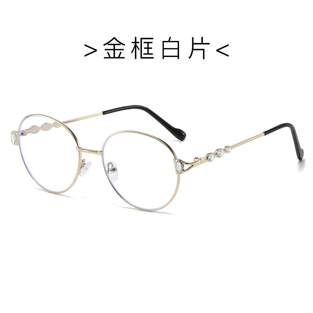 (6 PACK) Wholesale Sunglasses New Arrival Round Unique Metal Unisex Trendy Fashion 2024 - BulkSunglassesWholesale.com - Gold Frame Clear Lens