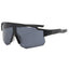 (12 PACK) Wholesale Sports Sunglasses Outdoor Sport Cycling New Arrival Oversized One Piece 2024 - BulkSunglassesWholesale.com - Black Frame Black Lens