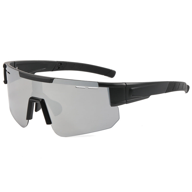 (12 PACK) Wholesale Sports Sunglasses New Arrival Cycling Outdoor Sport One Piece Oversized 2024 - BulkSunglassesWholesale.com - Black Frame Mirrored