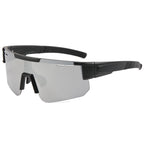 (12 PACK) Wholesale Sports Sunglasses New Arrival Cycling Outdoor Sport One Piece Oversized 2024 - BulkSunglassesWholesale.com - Black Frame Mirrored
