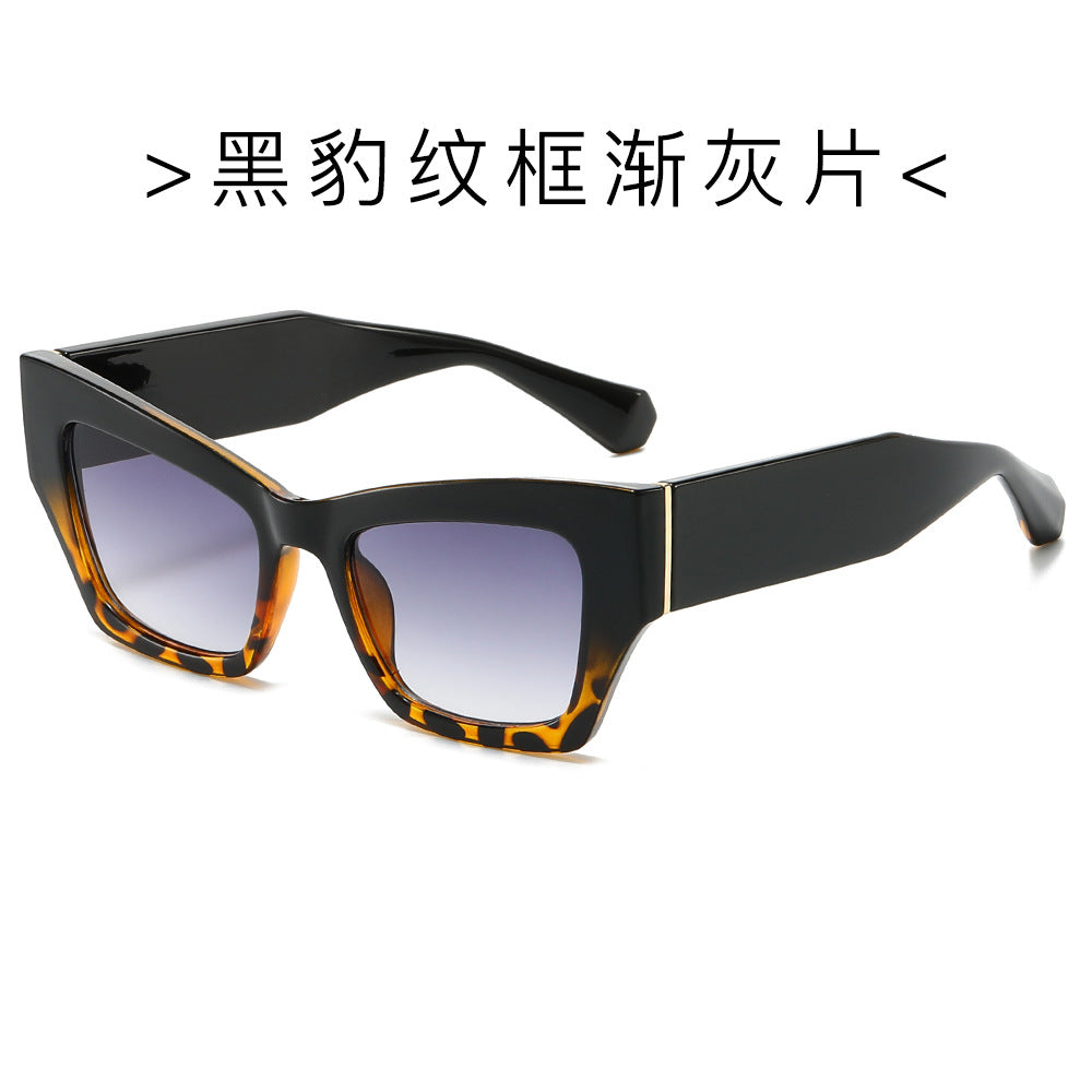 (6 PACK) Wholesale Sunglasses New Arrival Square Men Trendy 2024 - BulkSunglassesWholesale.com - Black Leopard Print Frame Black Black Lens