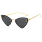 (6 PACK) Wholesale Sunglasses Rimless Triangle Cat Eye Fashion Unique Metal 2024 - BulkSunglassesWholesale.com - Gold Frame Black Lens