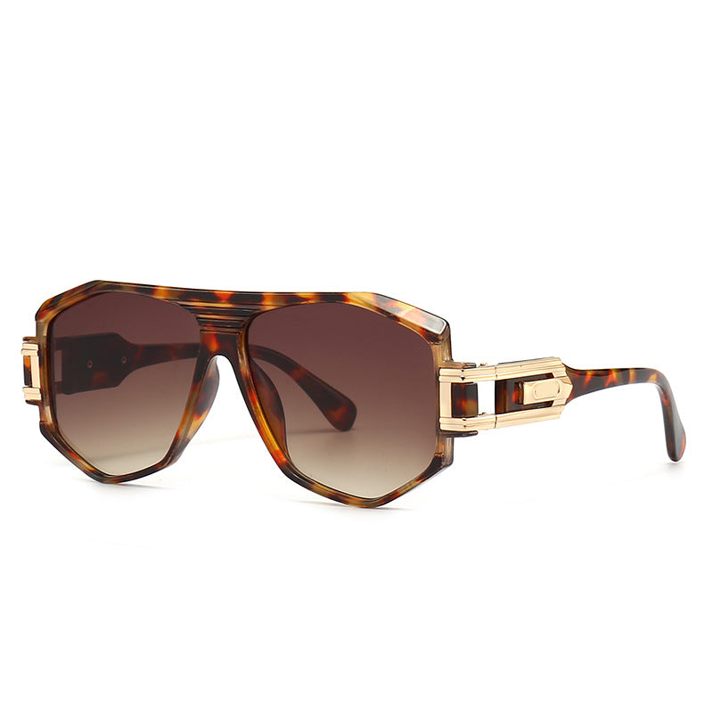 (6 PACK) Wholesale Sunglasses Aviator Street Vintage Aviator 2024 - BulkSunglassesWholesale.com - Leopard Print Frame Gradient Tea