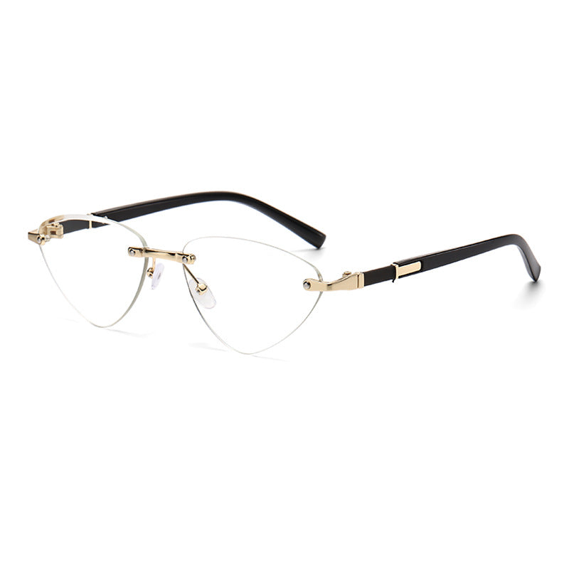 (6 PACK) Wholesale Sunglasses Fashion Triangle Cat Eye Women Unique Cut Edge 2024 - BulkSunglassesWholesale.com - White