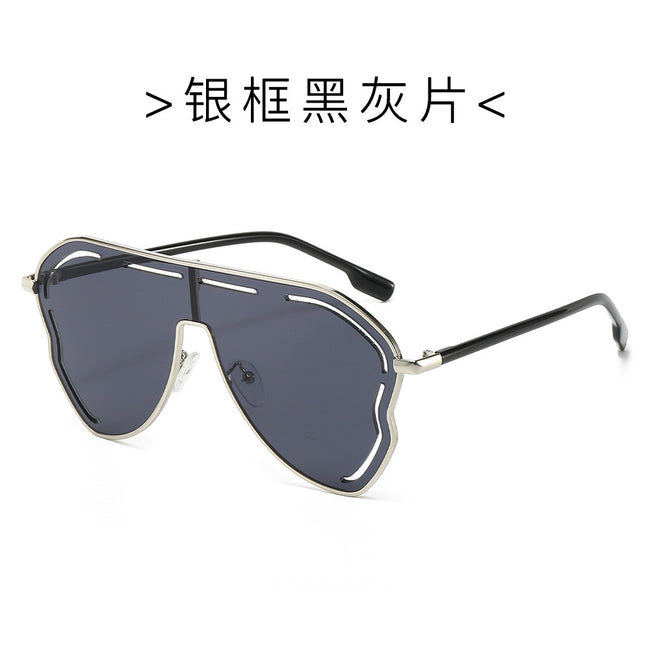 (6 PACK) Wholesale Sunglasses New Arrival Women Unique Women 2024 - BulkSunglassesWholesale.com - Silver Frame Black Black Lens Hover Image