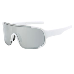 (12 PACK) Wholesale Sports Sunglasses New Arrival Unisex Outdoor Sport Cycling 2024 - BulkSunglassesWholesale.com - White Frame Mirrored