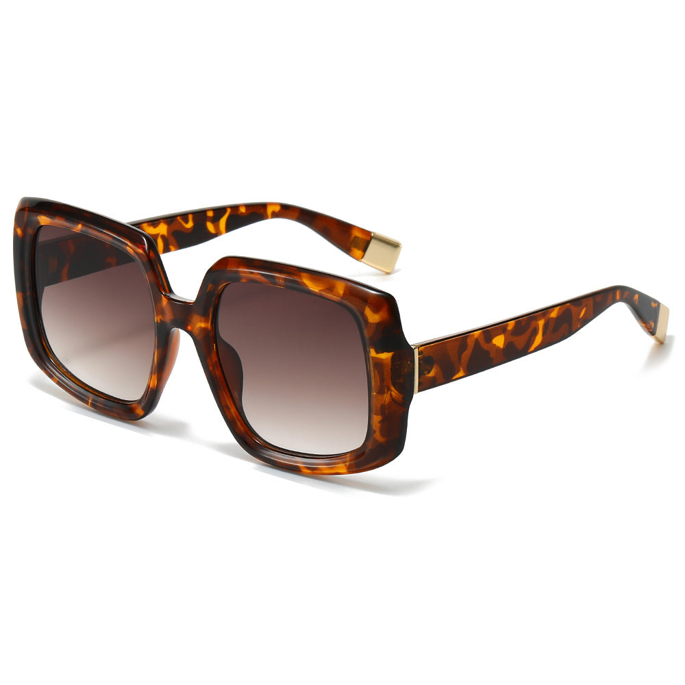 (6 PACK) Wholesale Sunglasses New Arrival Square Colorful Trendy Fashion Women 2024 - BulkSunglassesWholesale.com - Leopard Print Frame Gradient Tea Lens