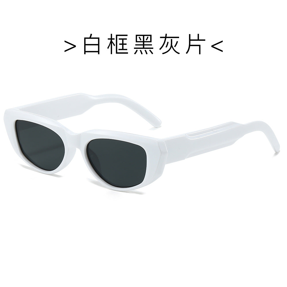 (6 PACK) Wholesale Sunglasses New Arrival Fashion Vintage Trendy Unique 2024 - BulkSunglassesWholesale.com - White Frame Black Black Lens