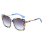 (6 PACK) Wholesale Sunglasses New Arrival Fashion Oversized Cat Eye Unique Metal 2025 - BulkSunglassesWholesale.com - Blue Frame Gradient Black Lens