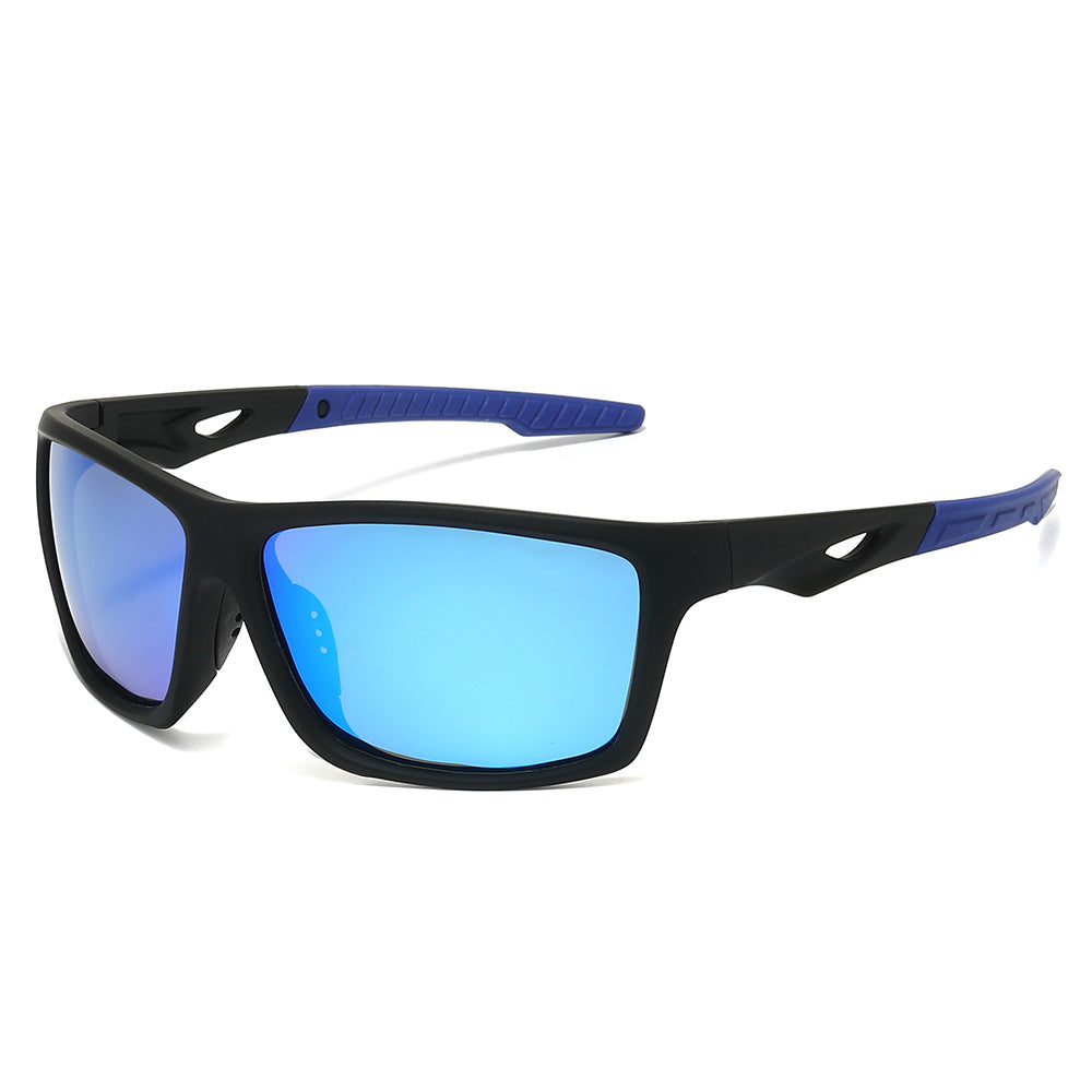 (6 PACK) Wholesale Sunglasses Polarized Outdoor Cycling 2025 - BulkSunglassesWholesale.com - Black Frame Blue Mirrored